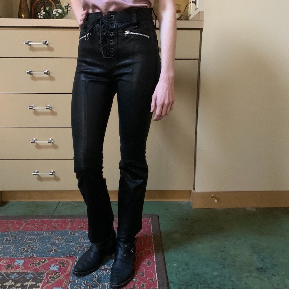 Rag & Bone High Waisted Leather Pants